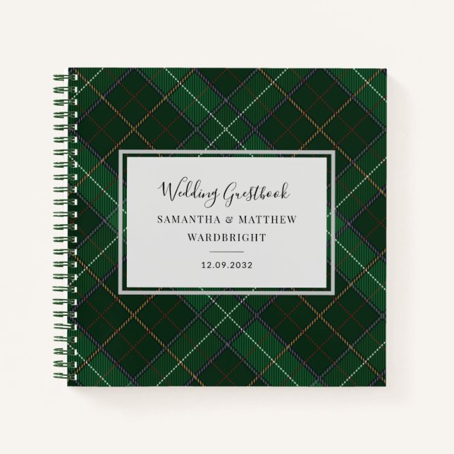 Plaid Rustic Tartan Mariage livre d'invité (Devant)