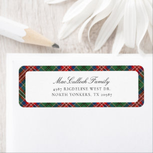 Plaid Rustic Tartan Red Return Address