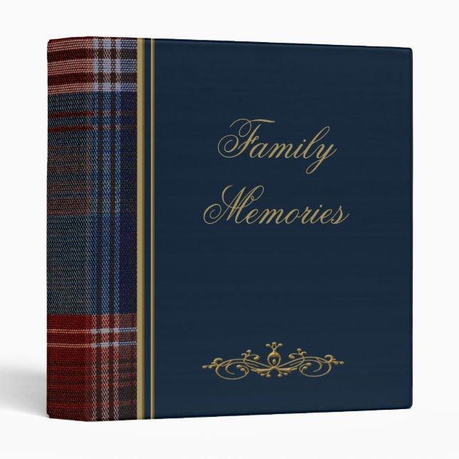 Plaid School Classeur Vert, Rouge, Bleu Tartan (Devant/Côté)