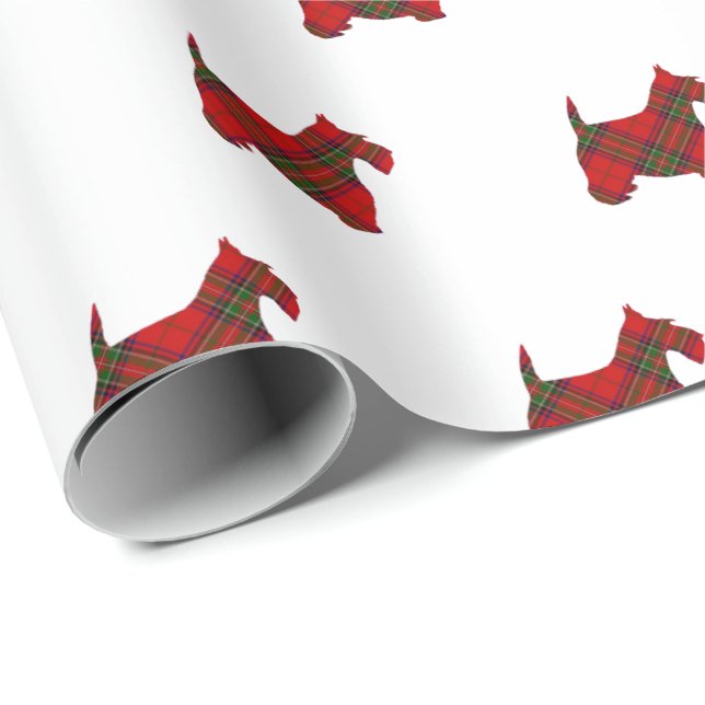 Plaid Scottie Dog Wrapping Paper (Roll Corner)