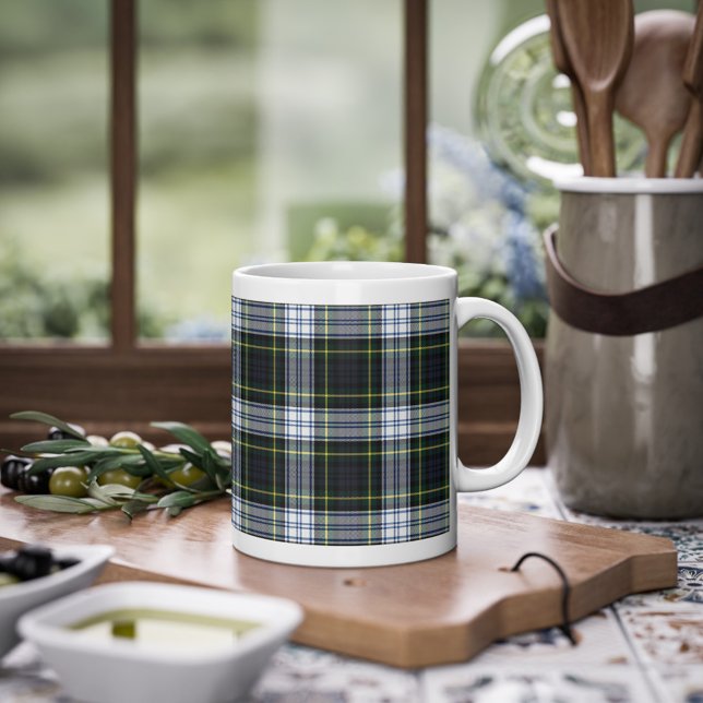 Plaid Scottish Clan Gordon Green White Check Coffee Mug (Creator Uploaded)