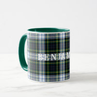 Plaid Scottish Clan Gordon Green White Tartan