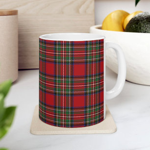 Plaid Scottish Clan Stewart Red Green Blue Check Coffee Mug
