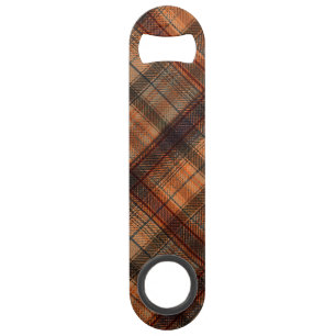 Plaid Scottish tartan brown orange black classic Bar Key