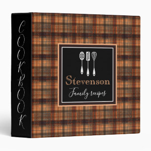 Plaid Scottish tartan brown orange black classic Binder