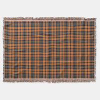 Plaid Scottish Tartan Orange Black Pattern