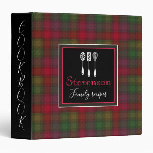 Plaid Scottish tartan red, black,green classic Binder