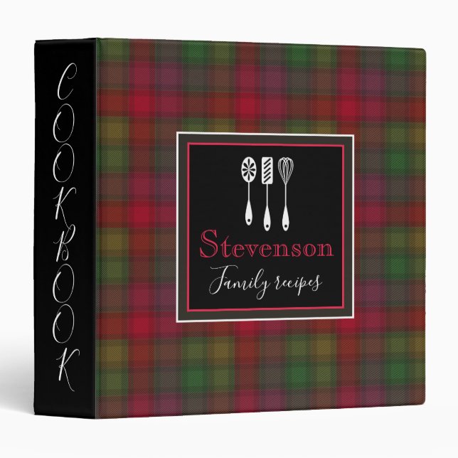 Plaid Scottish tartan red, black,green classic Binder (Front/Spine)