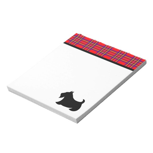 Plaid Scottish Terrier Notepad (Rotated)