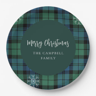 Plaid Script Rustic Custom Campbell Tartan Paper Plate
