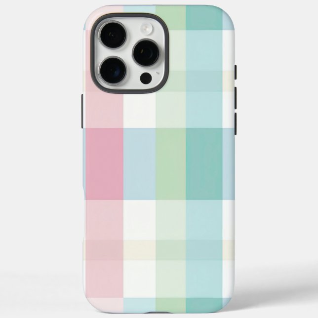 Plaid Series, Pink Green Plaid Case-Mate iPhone Case (Back)