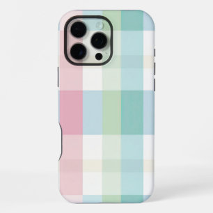 Plaid Series, Pink Green Plaid iPhone 16 Pro Max Case