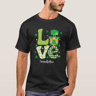 Plaid Shamrock Love Grandfather Shamrock St Patric T-Shirt