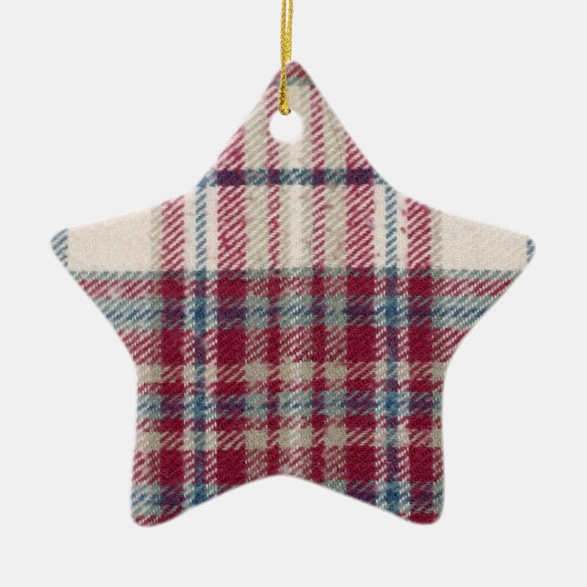 Plaid Shirt Ceramic Ornament (Front)