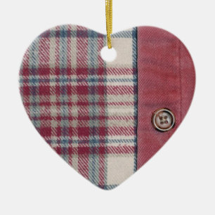 Plaid Shirt Ceramic Ornament