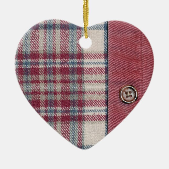 Plaid Shirt Ceramic Ornament (Front)