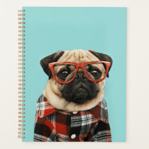 Plaid Shirt Pug Planner