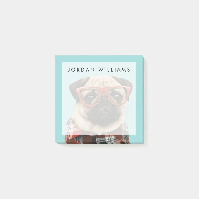 Plaid Shirt Pug Post-it Notes (Front)