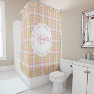 Plaid Shower Curtain - Spring Colors {S2D1}
