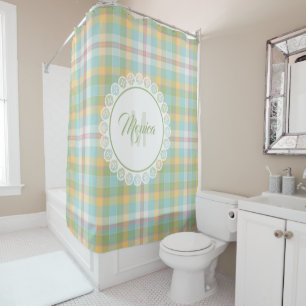 Plaid Shower Curtain - Spring Colours {S2D10}