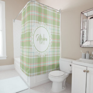 Plaid Shower Curtain - Spring Colours {S2D11}