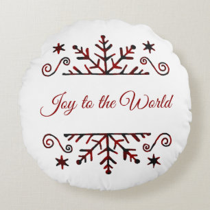 Plaid snowflake  round pillow
