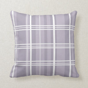 Plaid Soft Lavender and and Mauve Throw Pillow