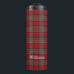 Plaid Stewart Red Green Rustic Dad Birthday Thermal Tumbler<br><div class="desc">Featuring the popular traditional clan Stewart Scottish plaid pattern. This classic elegant plaid pattern makes this thermal tumbler an appreciated gift to every true coffee or tea lover on any special occasion or treat yourself</div>
