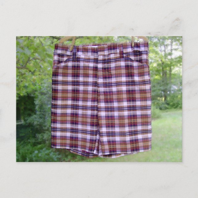 Plaid Summer SHORTs Postcard (Front)