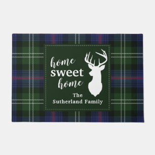 Plaid Sweet Home Sutherland Tartan Personalized Doormat