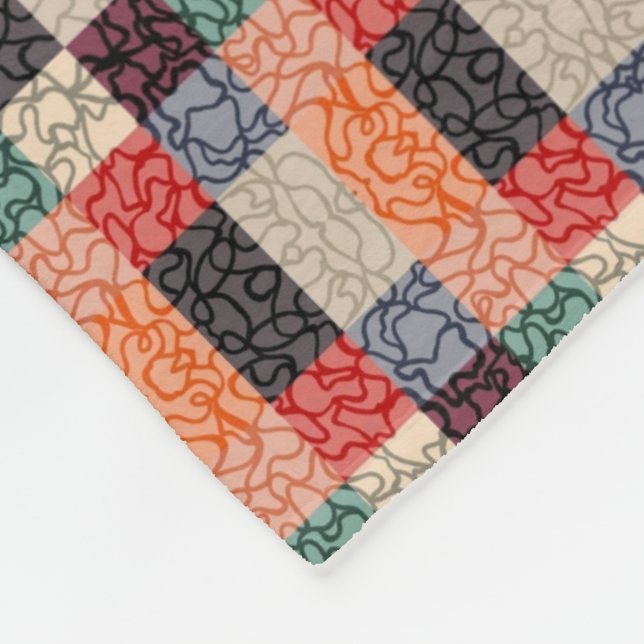 Plaid Swirl Geometric Blanket (Corner)
