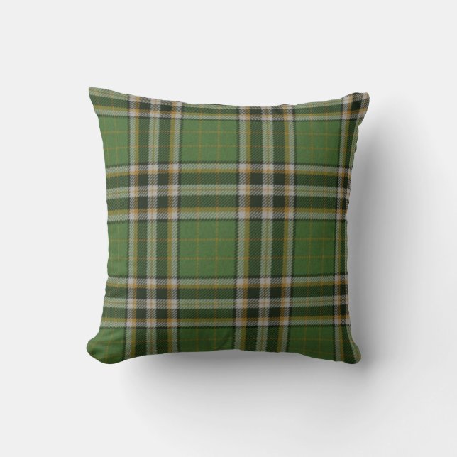 plaid tartan accent couch decorative pillow deer (Front)