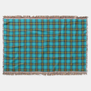Plaid Tartan Blue,Yellow, Black Scottish Trendy Throw Blanket