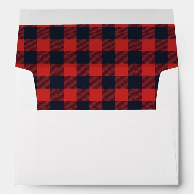 Plaid Tartan Buffalo Check Enveloppe de Noël (Dos (Bas))