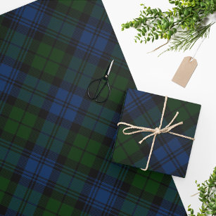 Plaid Tartan Campbell Military Green Pattern Wrapping Paper