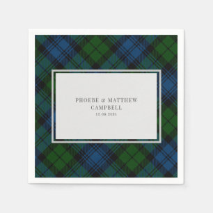 Plaid Tartan Clan Campbell Military Wedding Shower Napkin
