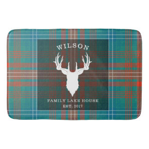 Plaid Tartan Clan Wilson Family Lake House Bath Mat