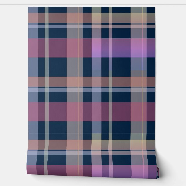 Plaid Tartan Pattern Elegant Wallpaper (Unrolling)