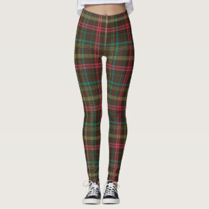 Plaid tartan pattern leggings