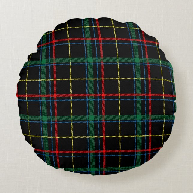 plaid tartan round pillow (Front)