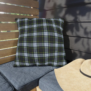 Plaid Tartan Rustic Green White Check Gordon Outdoor Pillow
