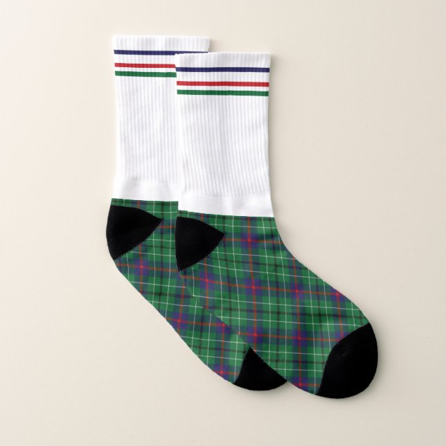 Plaid Tartan Rustic Pattern Dad Birthday Socks (Pair)