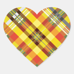 Plaid / Tartan - Sunflower Heart Sticker
