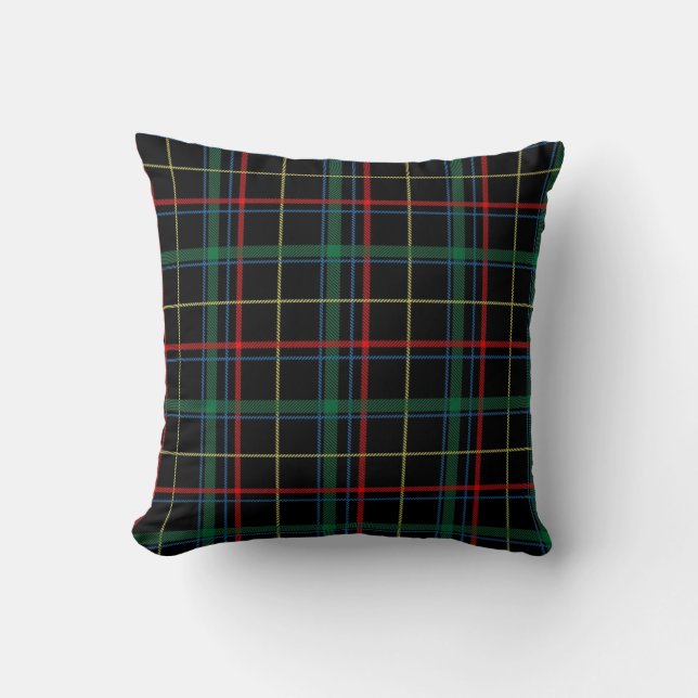 Plaid Tartan Textile Throw Pillow (Front)