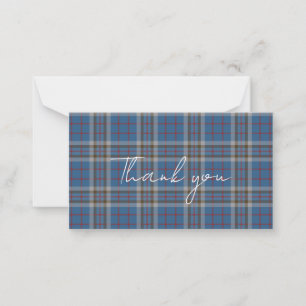 Plaid Tartan Thompson Rustic Thank You Card