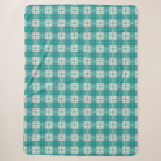 plaid teal sherpa blanket