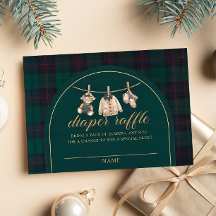 Plaid Teddy Bear Baby Shower bookbook for baby Enclosure Card