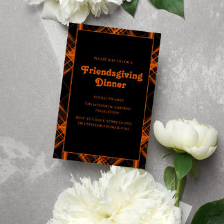 plaid teracotta tones Friendsgiving Invitation