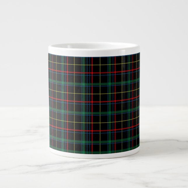 Plaid Texture with Black Background-25774 Large Coffee Mug (Front)