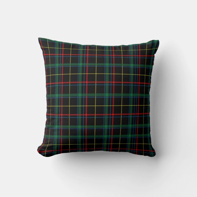 Plaid Texture with Black Background-25774 Throw Pillow (Front)
